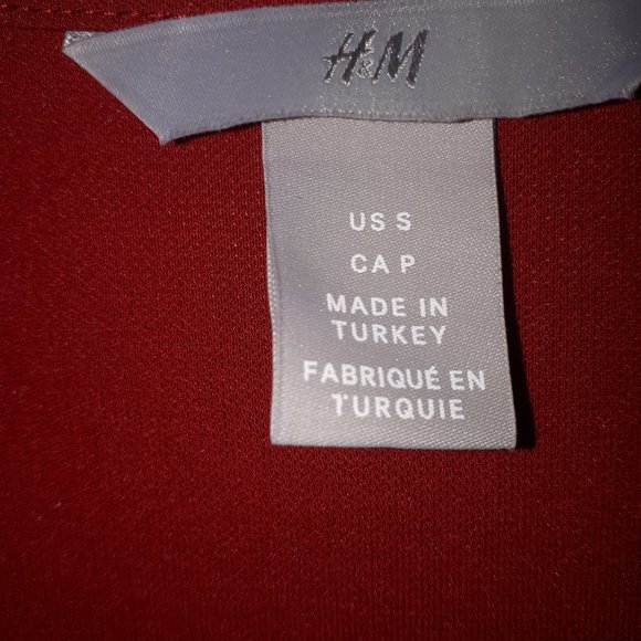 NWOT Red H&M size small peplum top - Picture 3 of 3